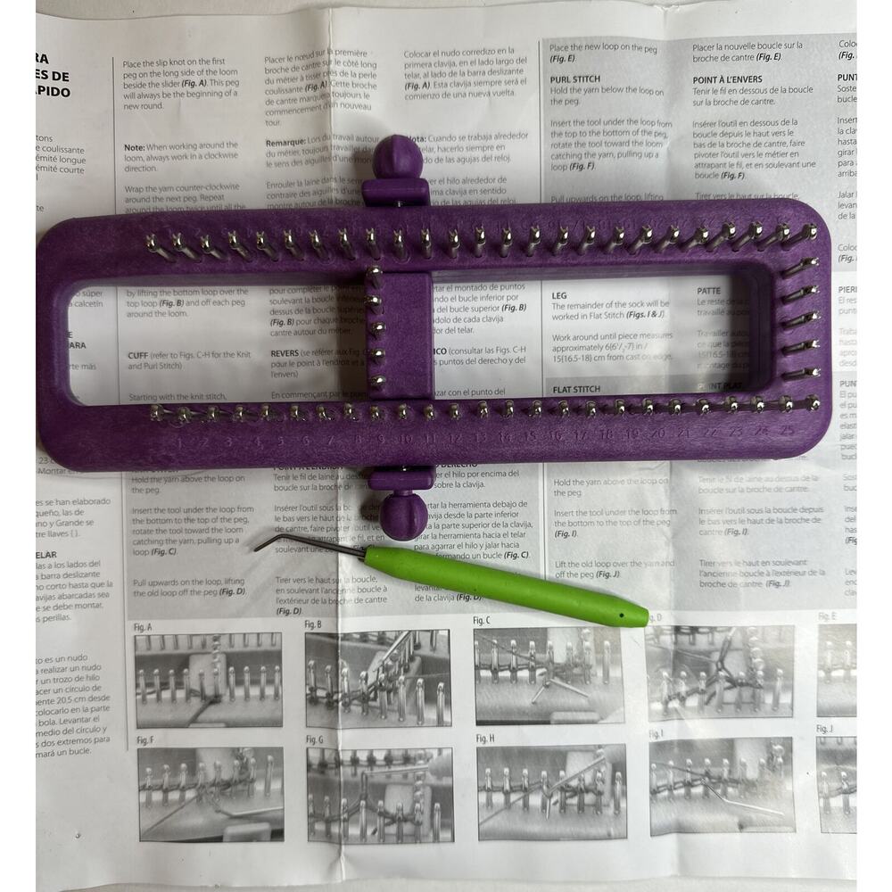 Loops & Threads Adjustable Knit Quick Sock Loom‎ New 2 PCs. With Manual